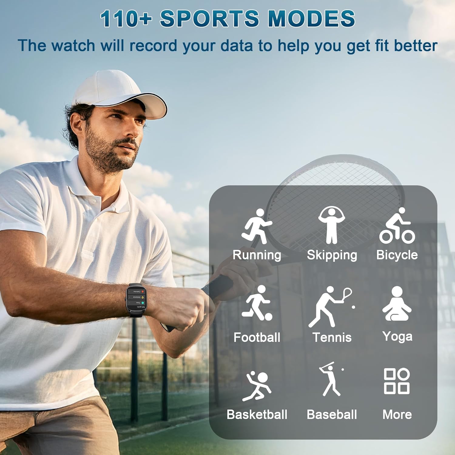 Smart Watch for Men Women, 1.95'' HD Curved Screen Smartwatch(Answer/Make Call), Fitness Tracker with 112 Sport Modes, IP68 Waterproof Fitness Watch with Heart Rate/Sleep Monitor/Pedometer/Calories - Image 3